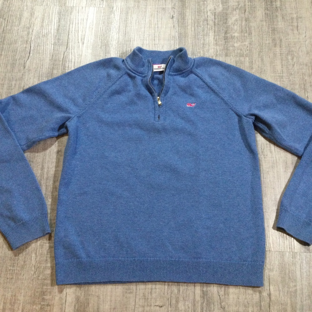 Vineyard Vines Unisex Size 16 XL Half Zipper Long Sleeve CasualSweater In Blue